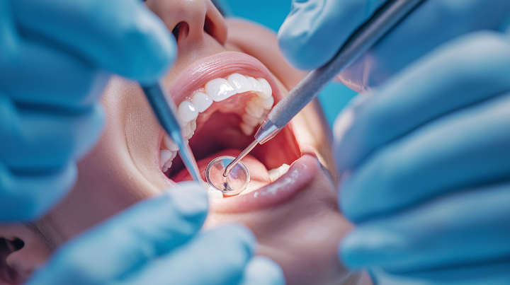 歯科矯正で歯を削る様子