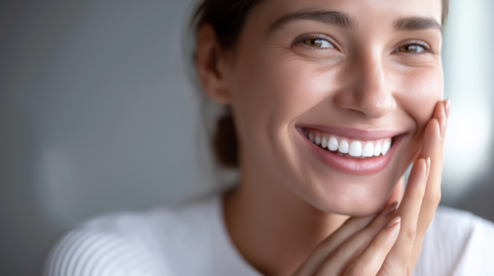 親知らずの痛みから解放されて笑顔を見せる女性